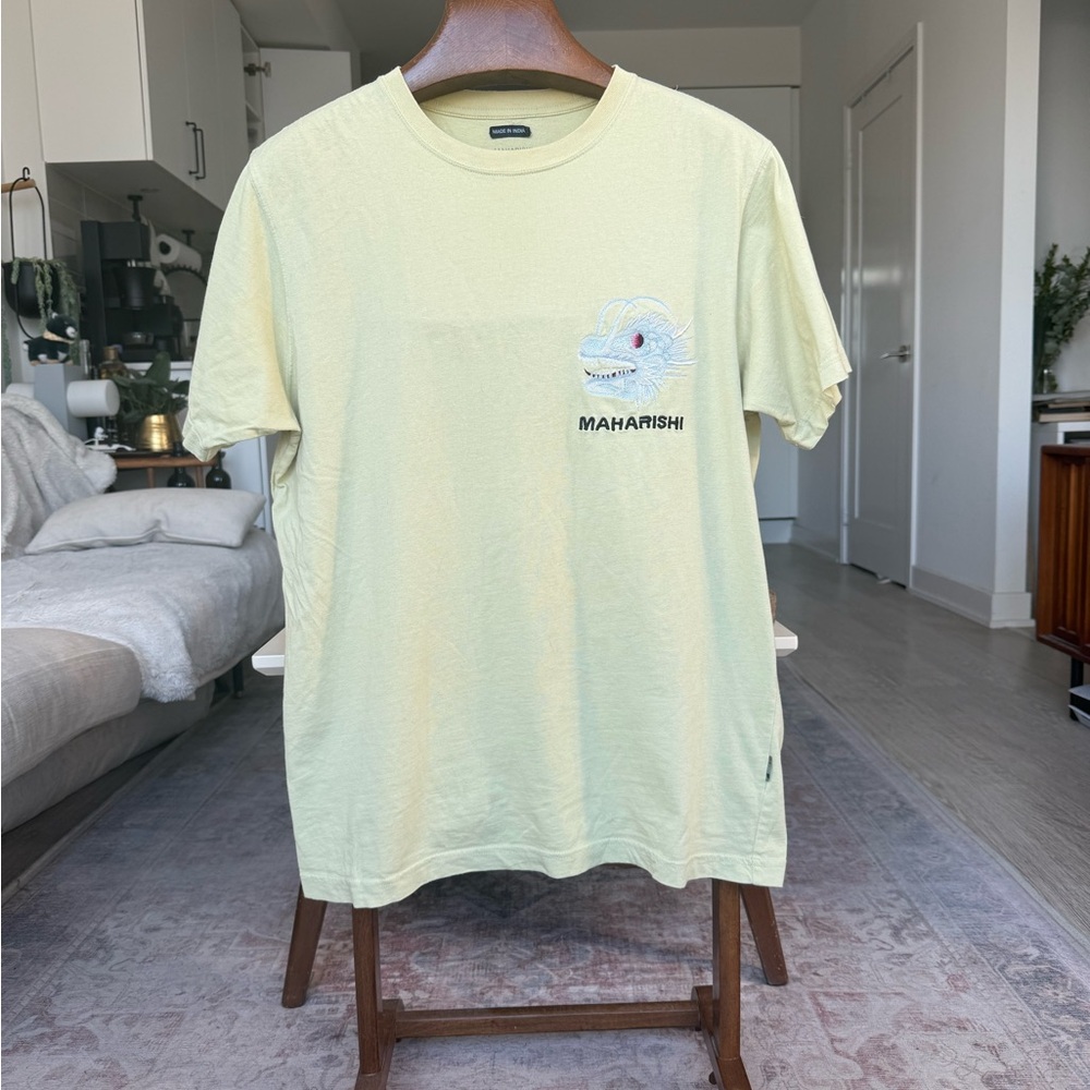 Maharishi Light Yellow Tee with Embroidered Design